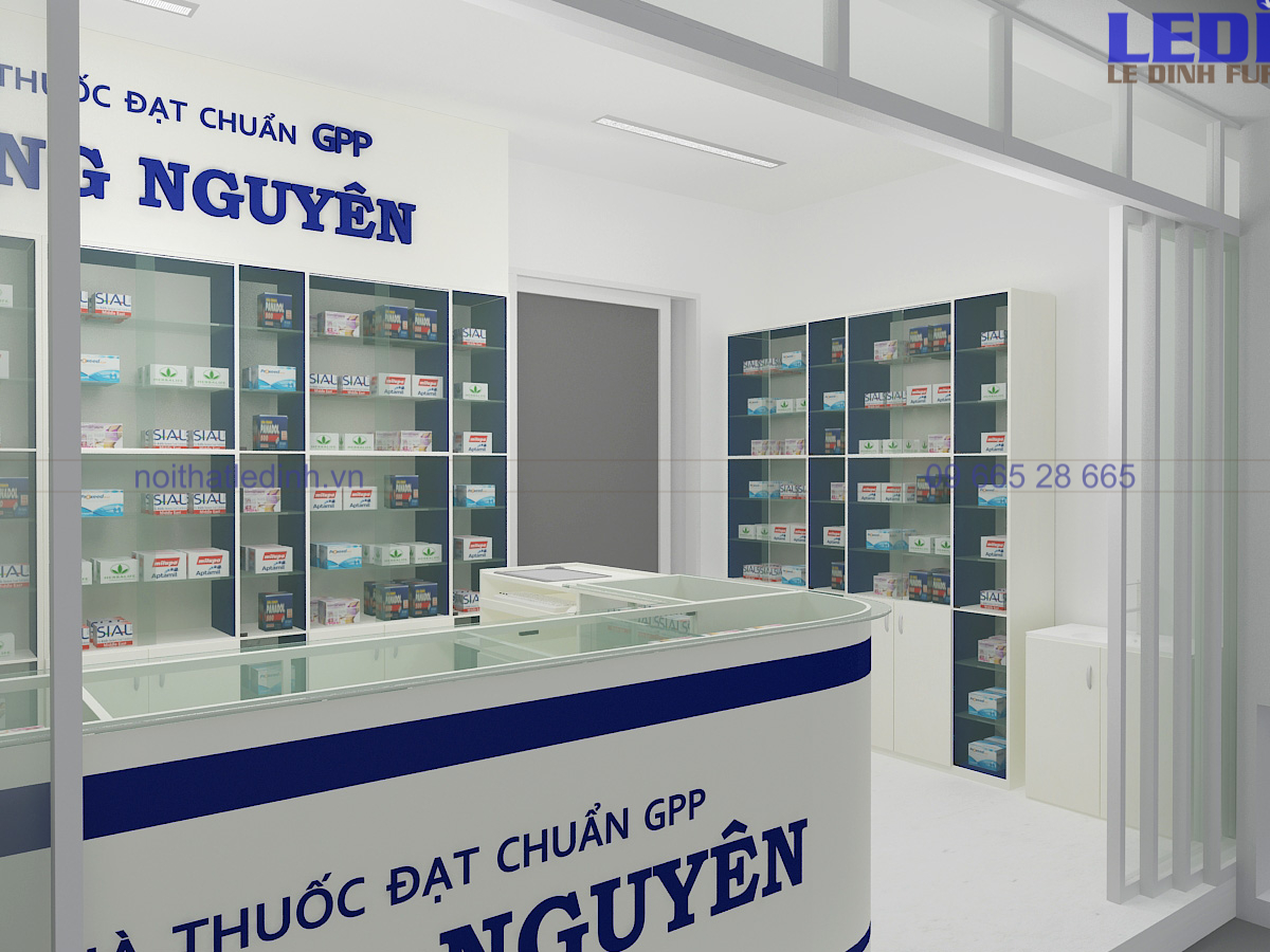 Thiết kế thi công nhà thuốc tây Hoàng Nguyên