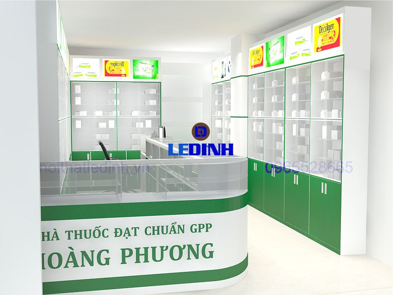 Thiết kế thi công nhà thuốc tây Hoàng Phương