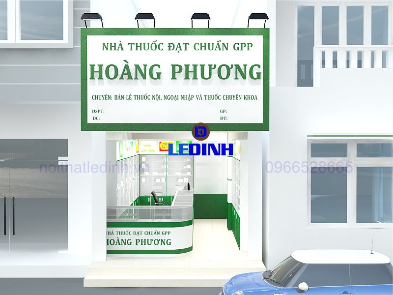 Thiết kế thi công nhà thuốc tây Hoàng Phương