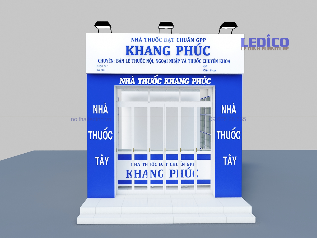 Thiết kế thi công nội thất nhà thuốc Khang Phúc Nhà Bè!