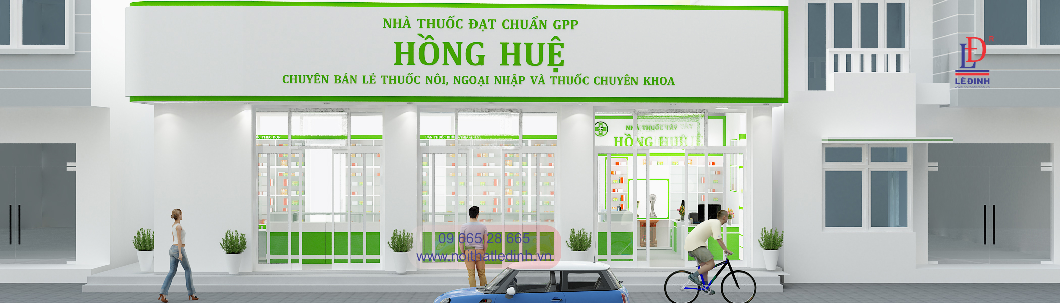 Thiết kế thi công nhà thuốc tây Hồng Huệ Cần Thơ